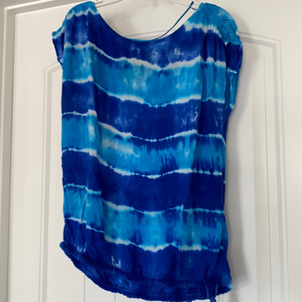 Calvin Klein Blue Tie-Dye Blouse, Ladies Small